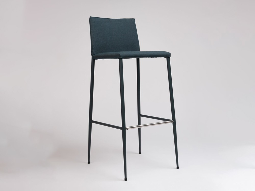 Taburete de acero y tapizado Moka