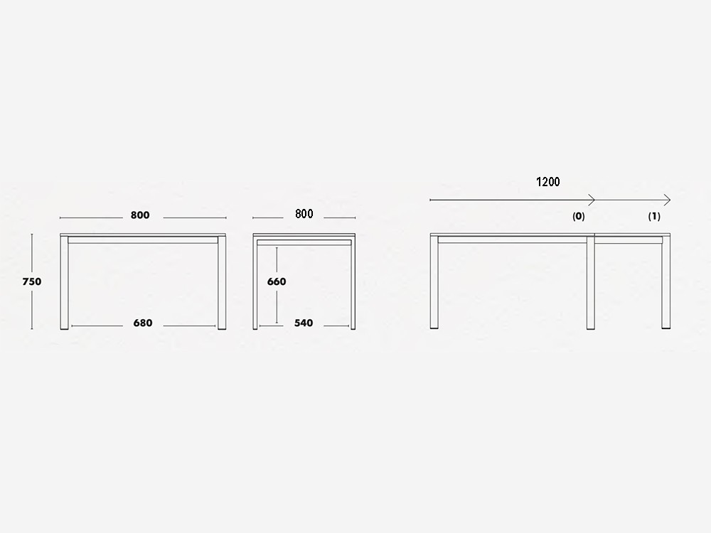 Mesa de comedor extensible Punto
