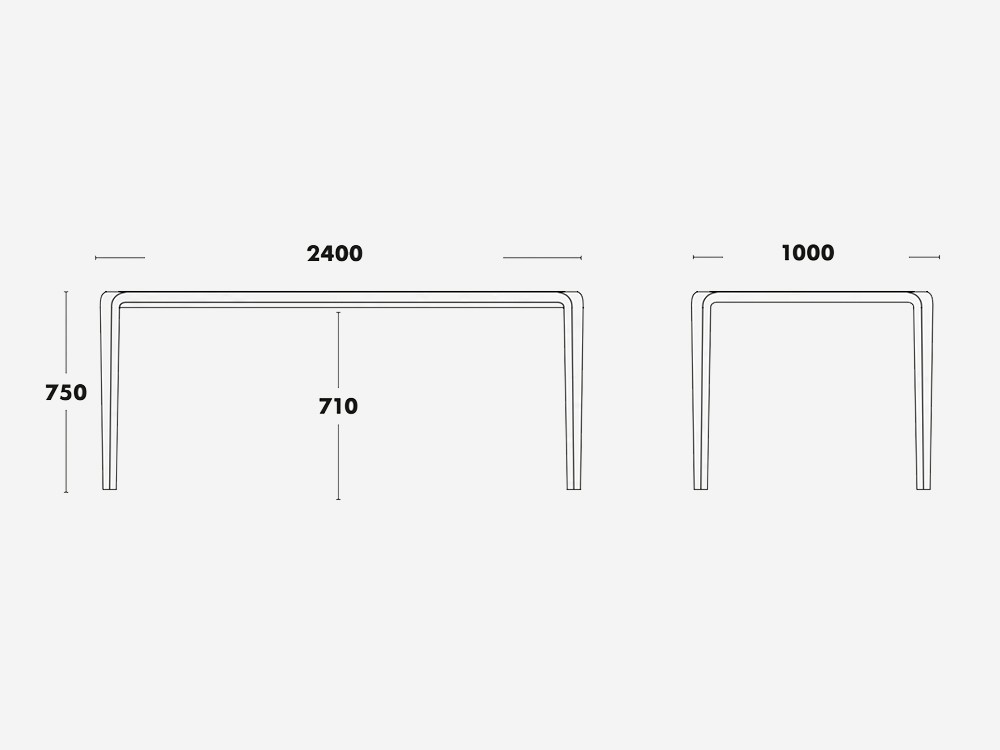 Mesa de comedor de fresno o roble Silu
