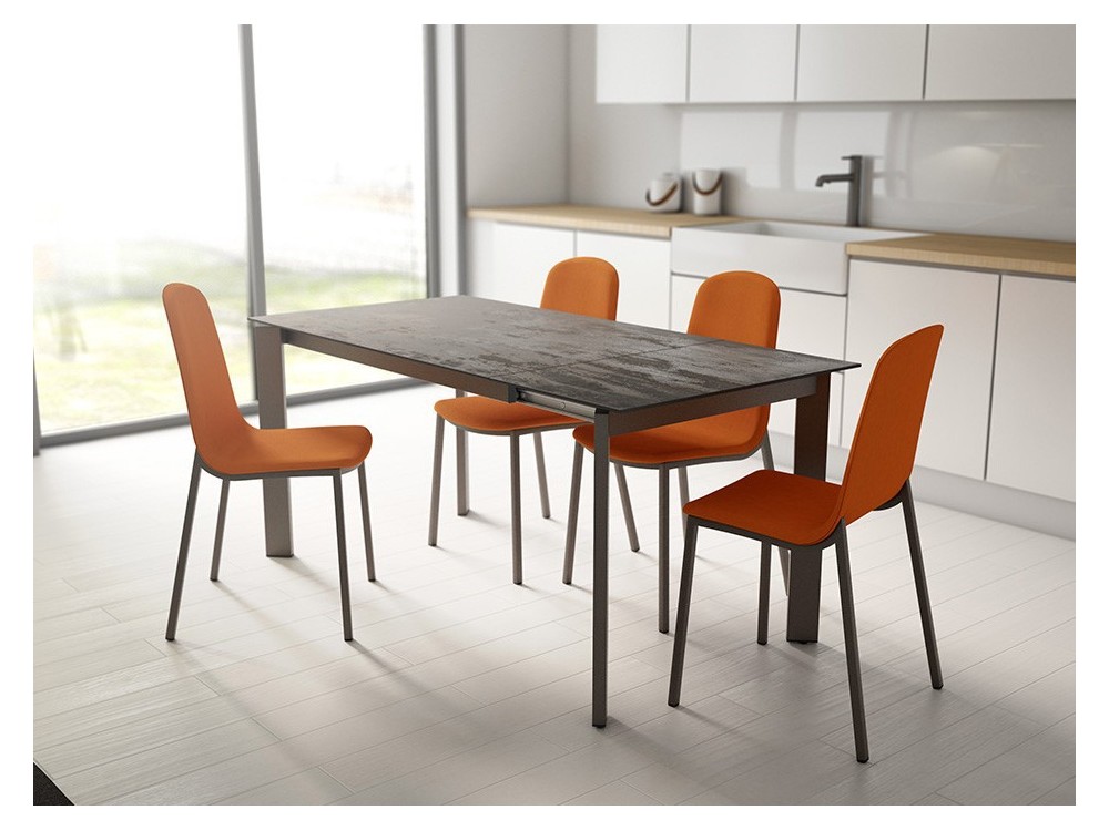 Mesa de cocina extensible Cancio Poker cristal - 2