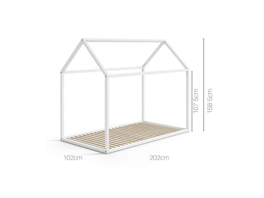 Cama casita para colchón de 90x190