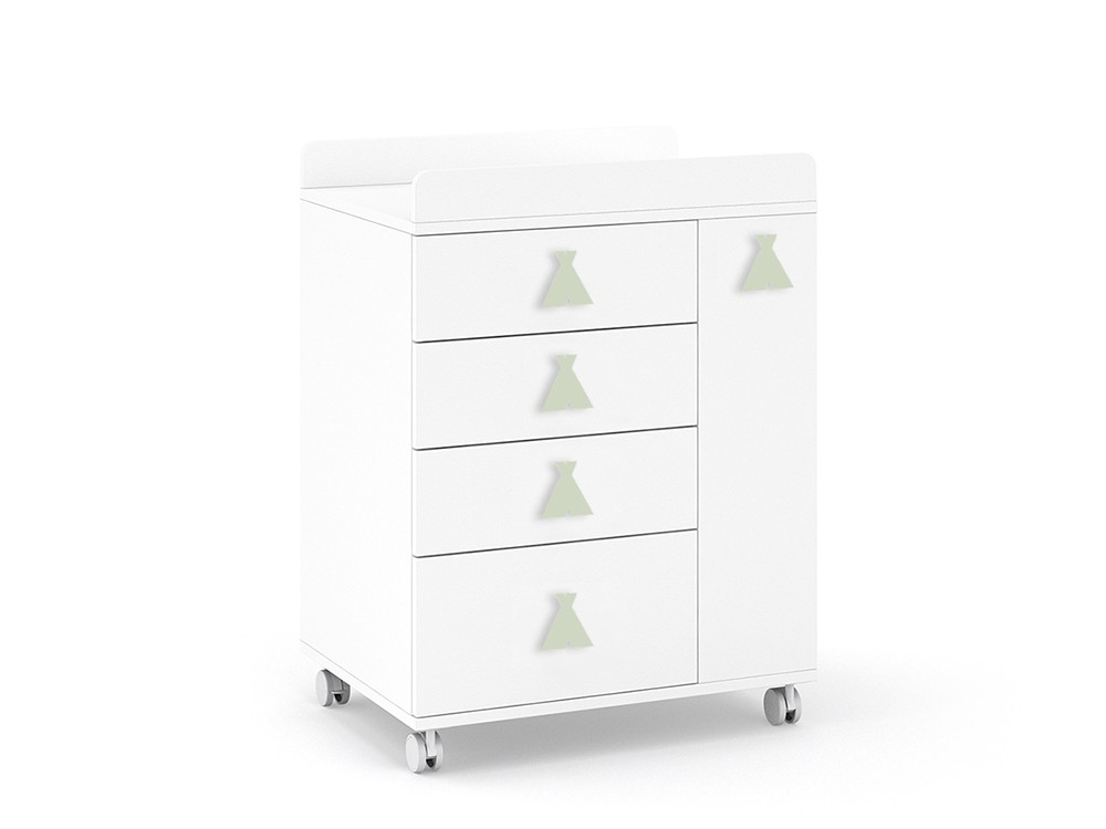 Mueble cambiador Soft White con ruedas Ros Mini - 29