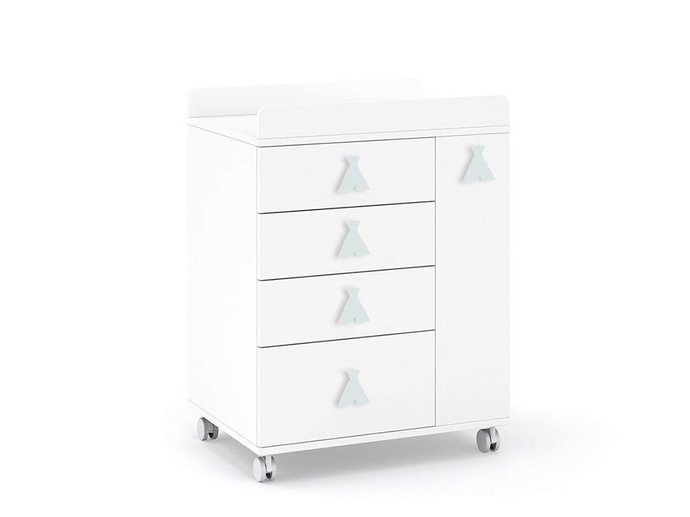 Mueble cambiador Soft White con ruedas Ros Mini - 31