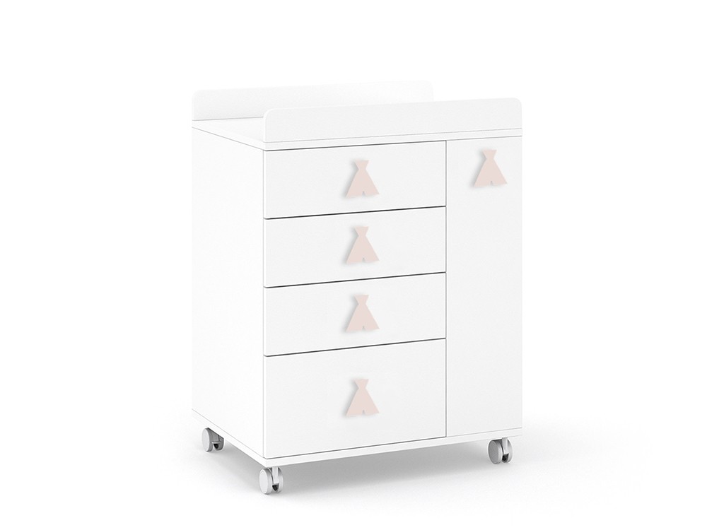 Mueble cambiador Soft White con ruedas Ros Mini - 34