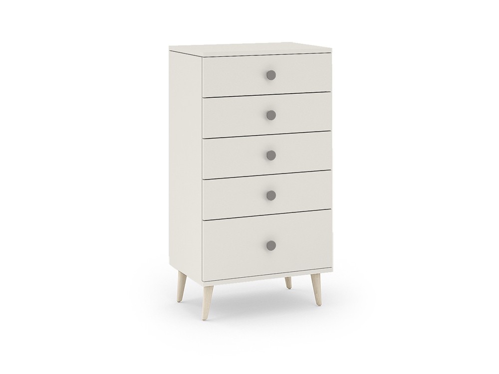 Cajonera Metropoli con cinco cajones en color tierra con tirador gris arcilla