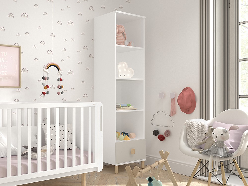 Librería con un cajón Fold tierra