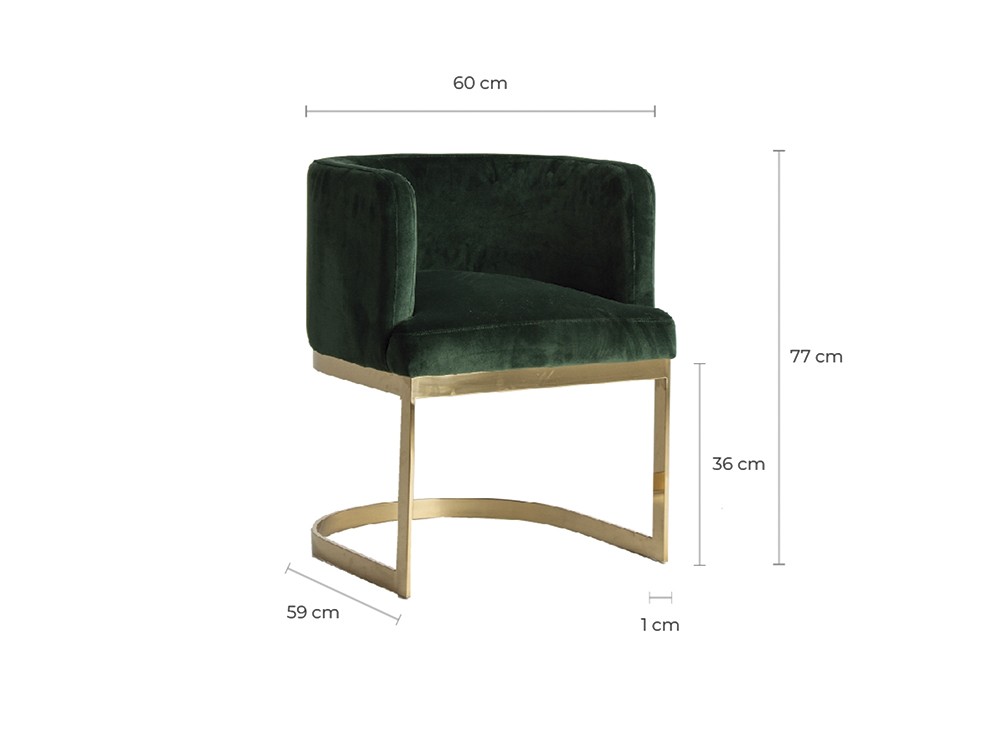 Silla Betliar tercipelo verde  - 6