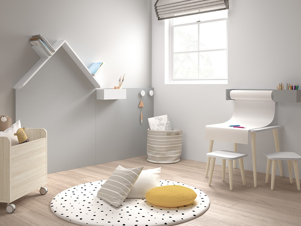 ROS Panel pizarra con estante y colgadores