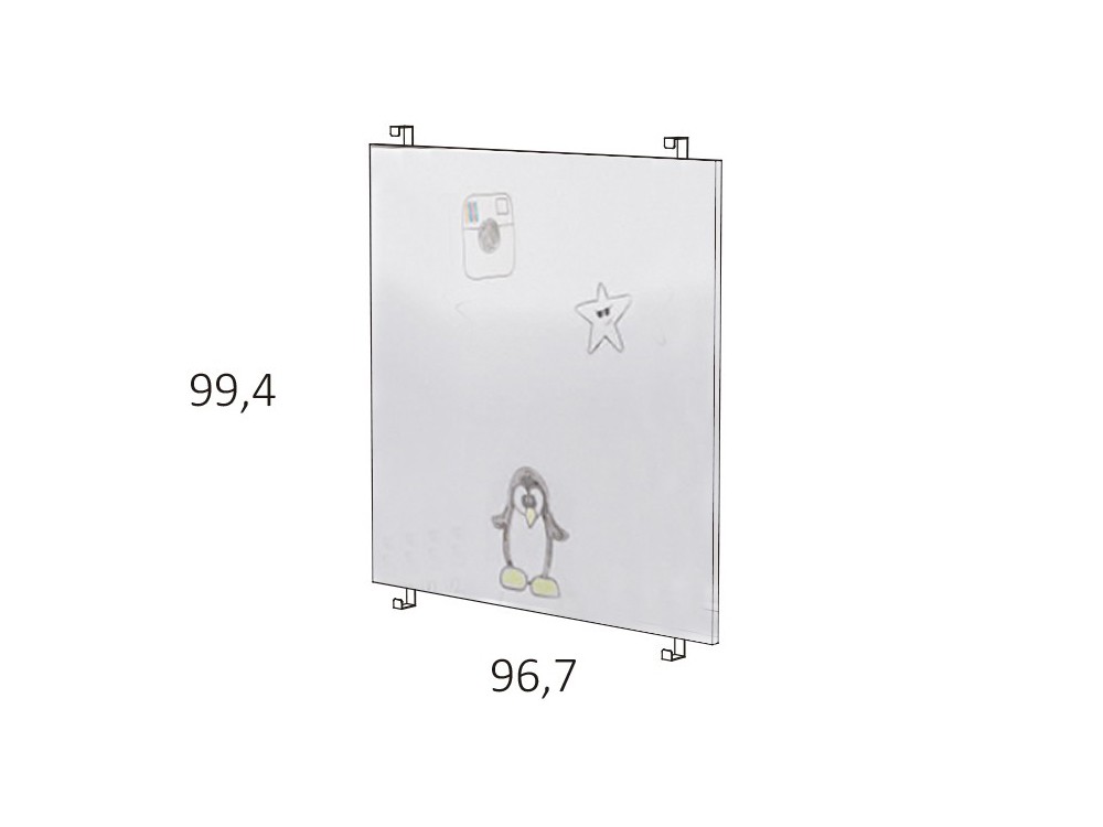 Panel ancho para cama casita de 90x190cm en acabado pizarra blanca