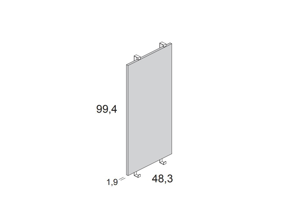 Panel alto para cama casita de 90x190cm en acabado pizarra blanca