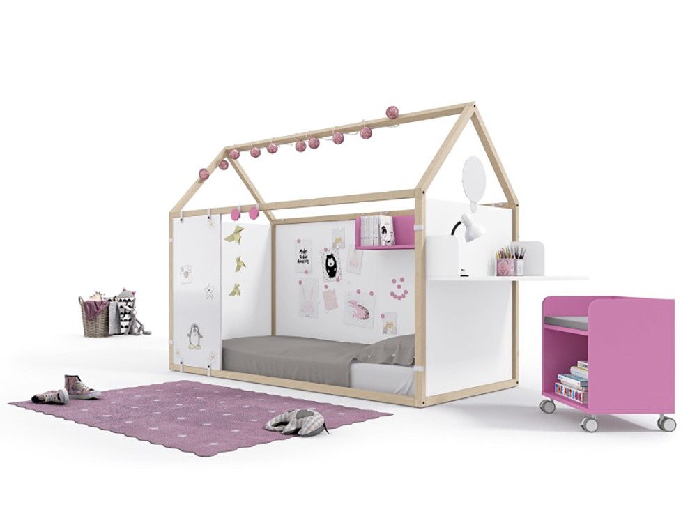 Espejo redondo para panel de la cama casita Montessori