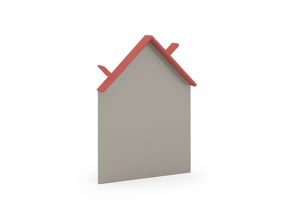 Pizarra silueta de casita con estante para libros ros mini mood coral