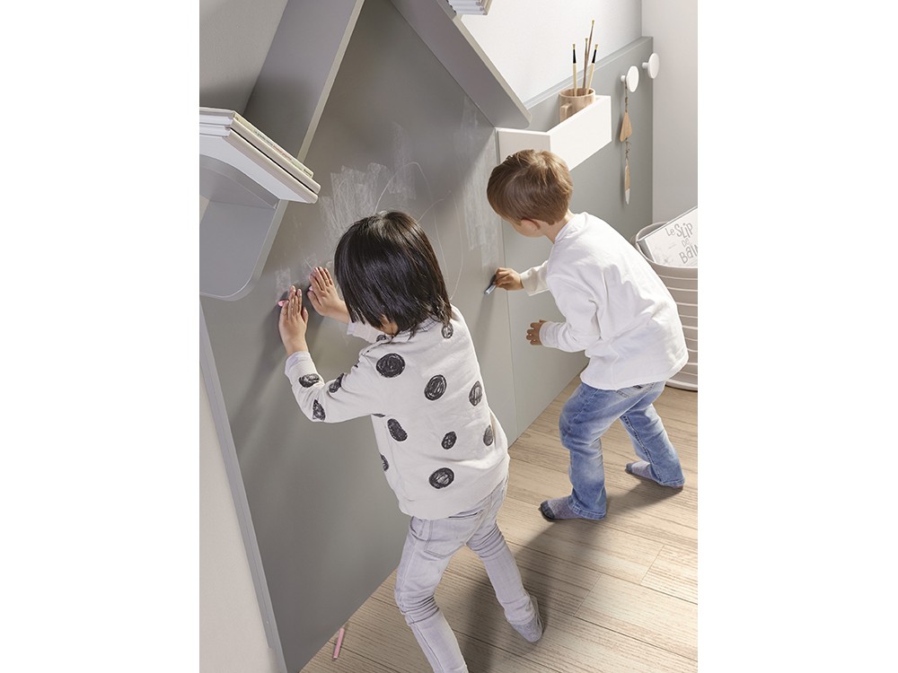 Pizarra silueta de casita con estante para libros ros mini mood