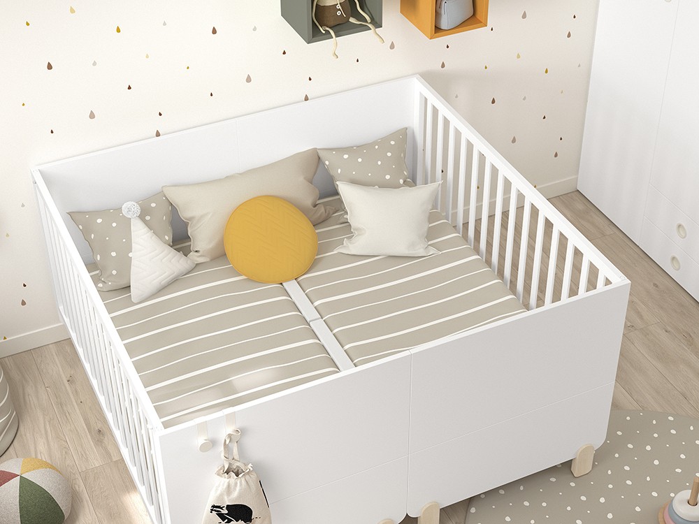 Funda nórdica para cuna y maxicuna modelo lines caliza