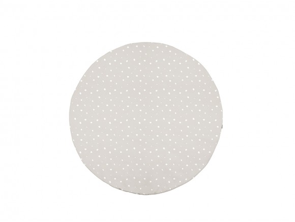 Alfombra redonda de algodón modelo Dots blanco