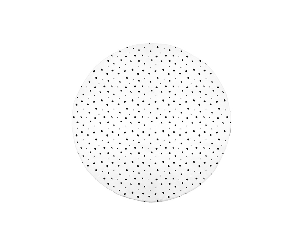 Alfombra redonda de algodón modelo Dots blanco