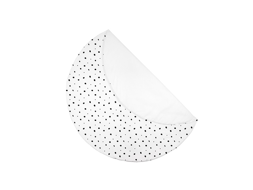 Alfombra redonda de algodón modelo Dots blanco