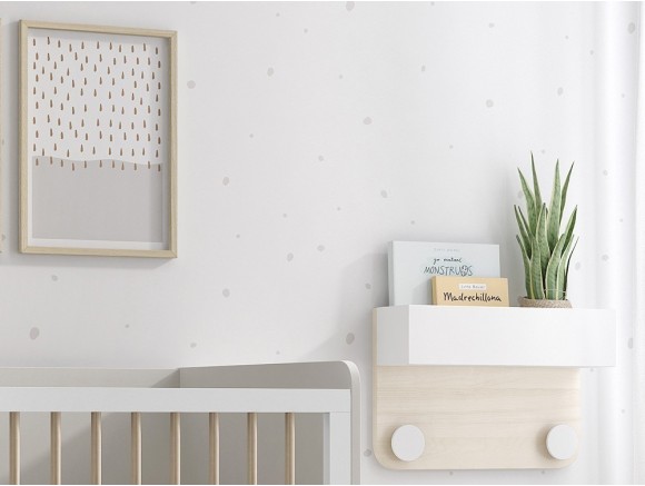 Rollo de papel pintado Dots mini caliza