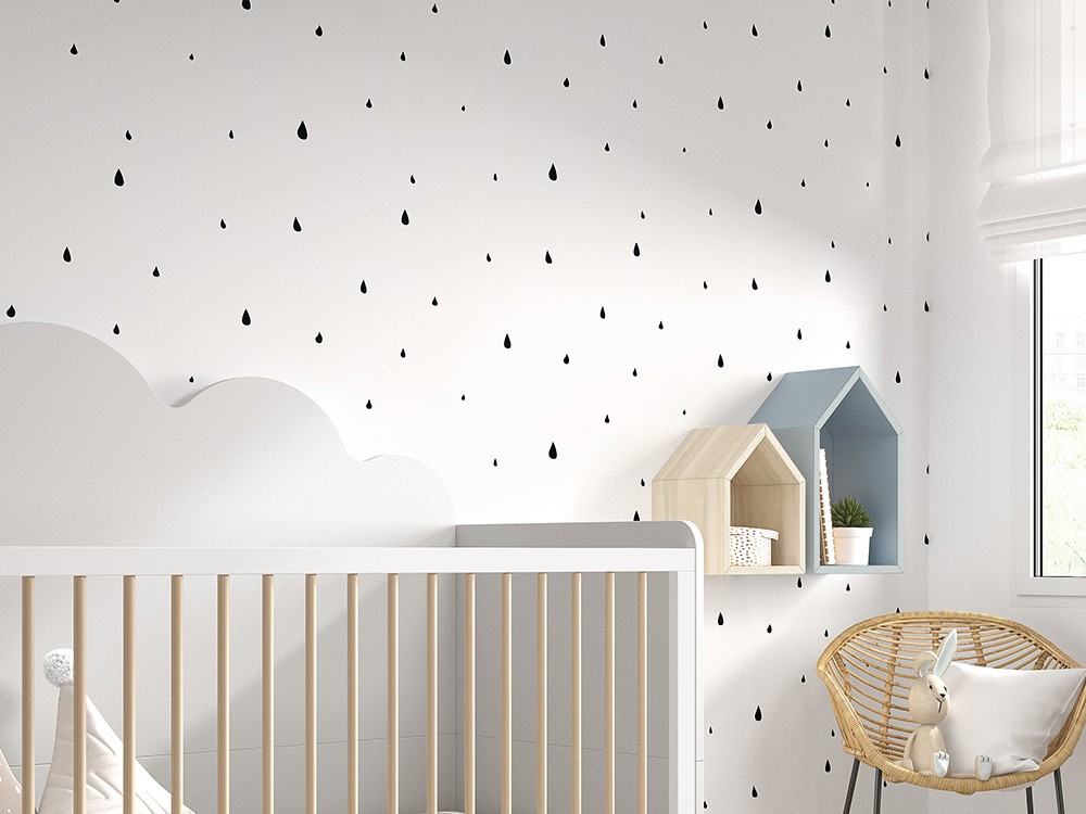 Papel pintado gotas ónix