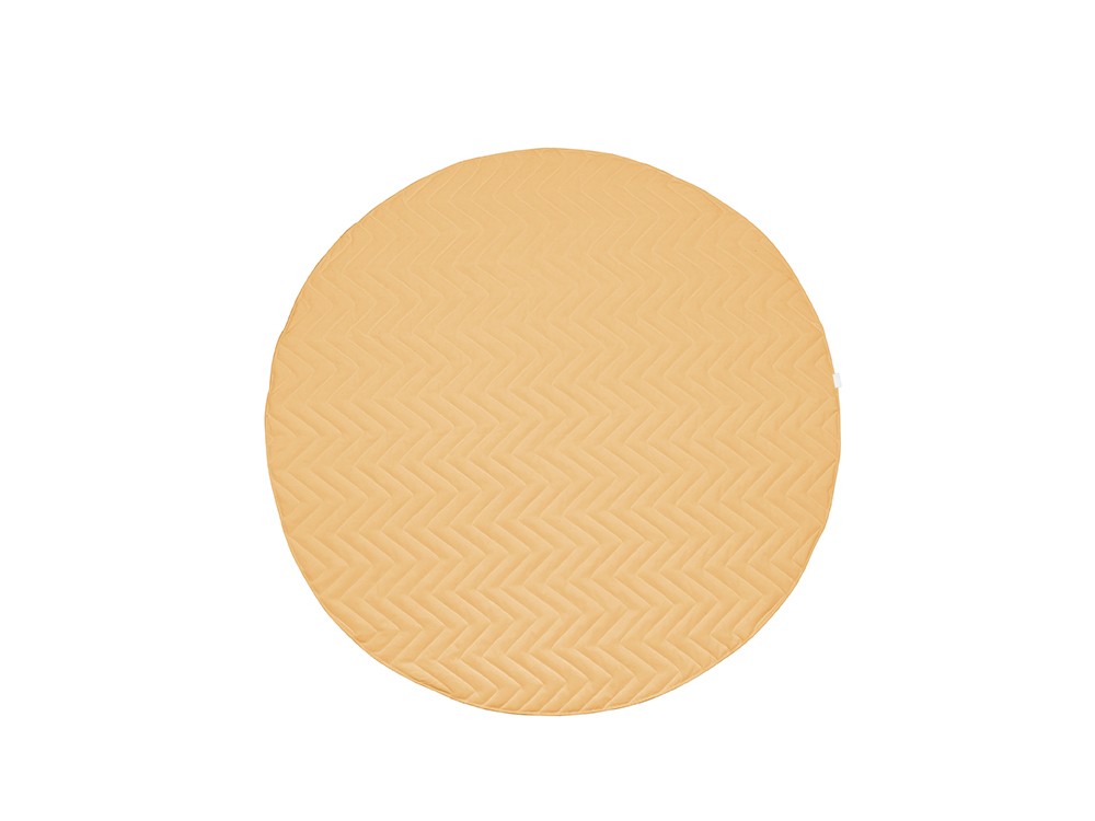 Alfombra lisa con costura zig-zag ocre