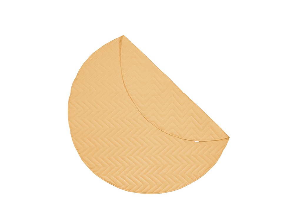 Alfombra lisa con costura zig-zag ocre