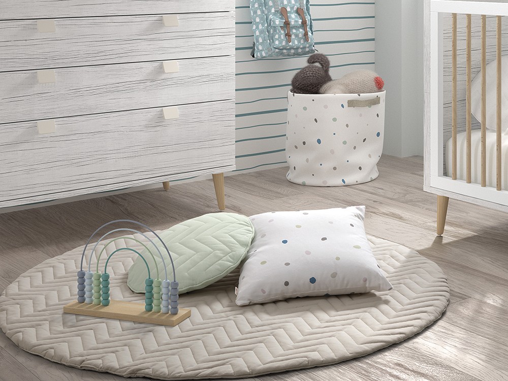 Alfombra lisa con costura zig-zag lino
