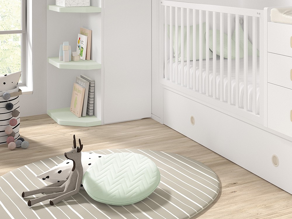 Alfombra redonda de algodón lines caliza