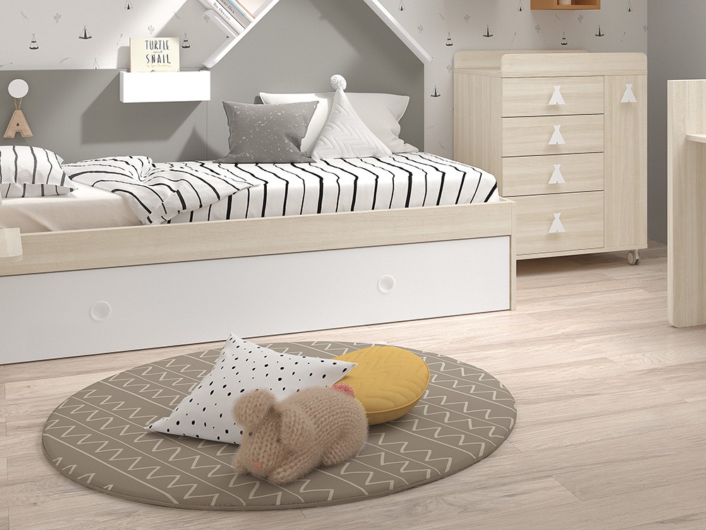 Alfombra redonda Zig marrón