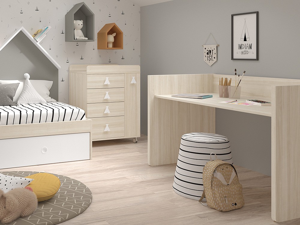 puff cónico de espuma con tapizado en tejido panamá lines blanco