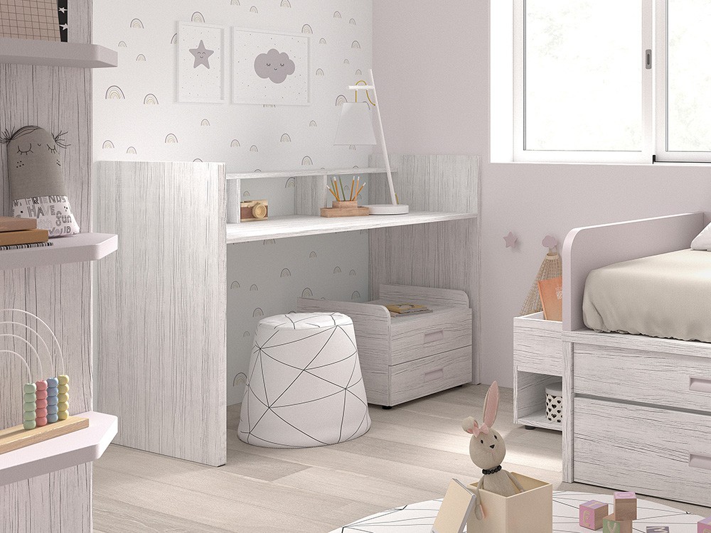 puff cónico de espuma tapizado en tejido panamá origami blanco