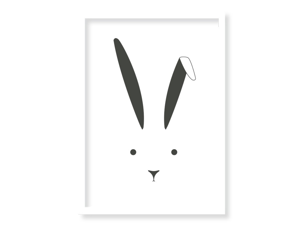 Cuadro enmarcado Rabbit en dos medidas con tres modelos de marco a escoger.