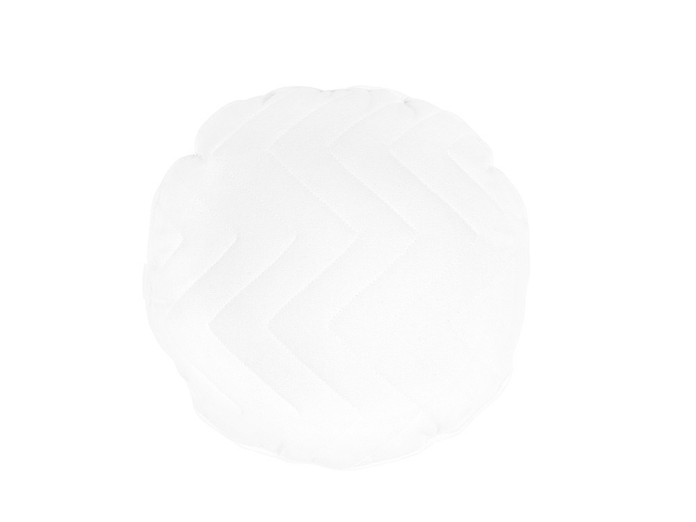 Cojín redondo zig-zag blanco