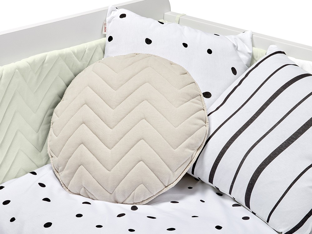 Cojín redondo zig-zag lino