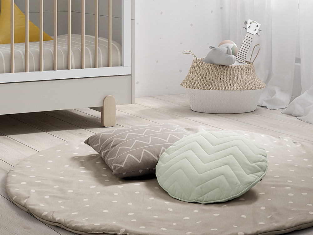 Cojín redondo zig-zag agua