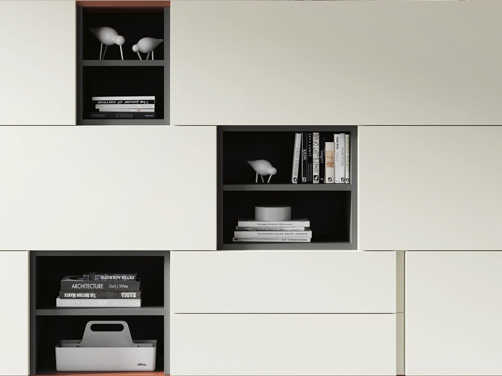 aparador alto en perla mate con detalles en color on de vive