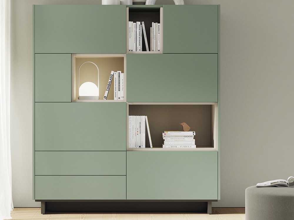 aparador alto lacado en cuarzo mate on de vive