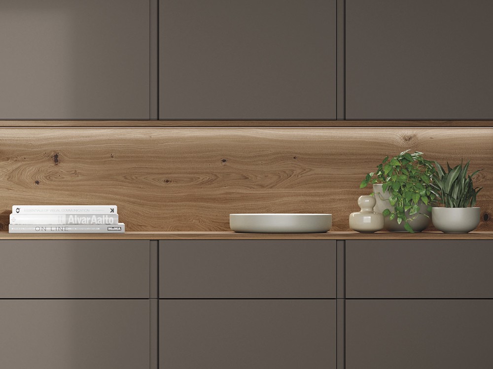 boiserie lacada en marengo mate con chapa de roble tostado on de vive