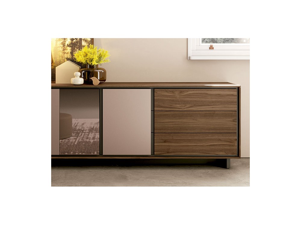 Aparador con frentes de espejo bronce New Book Vive - 2