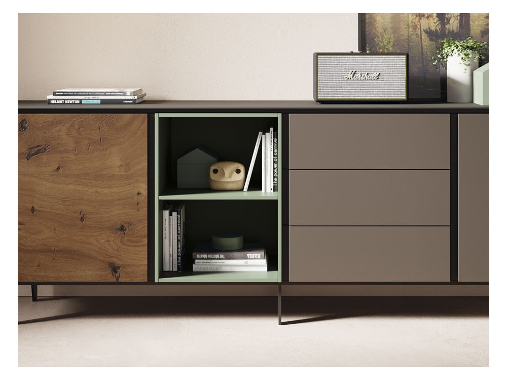 Aparador con estructura de cristal lacado New Book Vive - 2