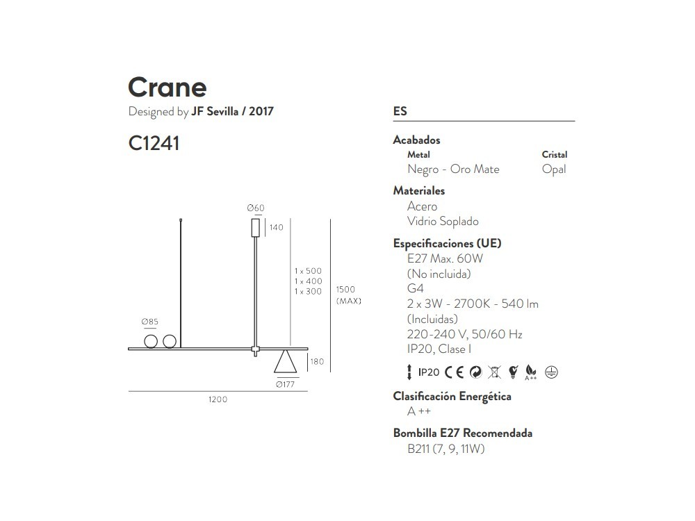 Lámpara de techo Crane Aromas del Campo - 6