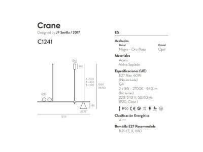 Lámpara de techo Crane Aromas del Campo - 6