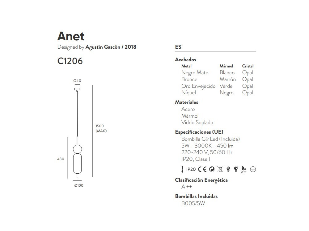 Lámpara de techo Anet Aromas del Campo - 7