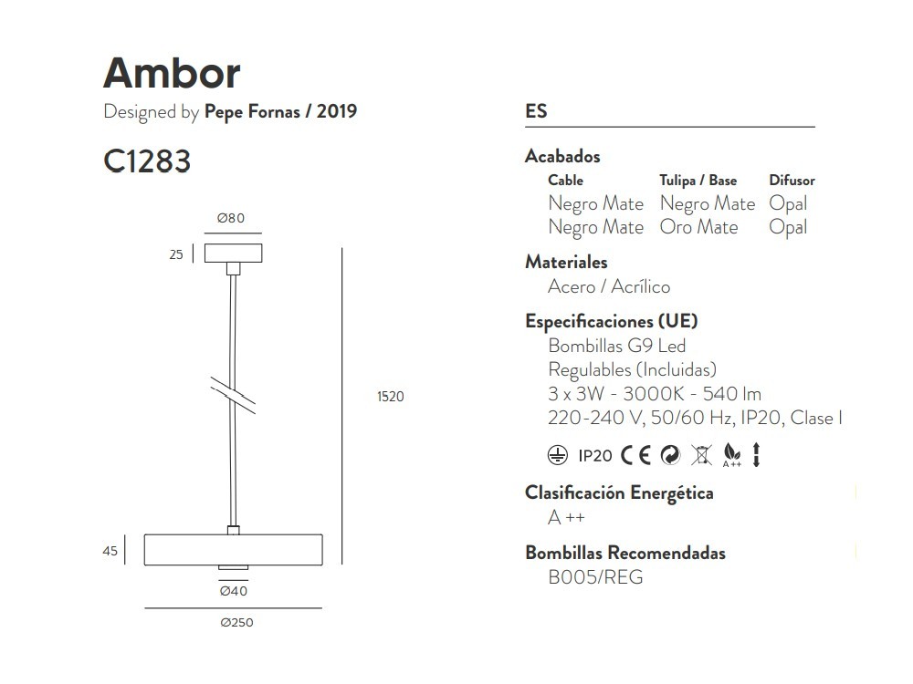 Lámpara de techo Ambor Aromas del Campo - 4