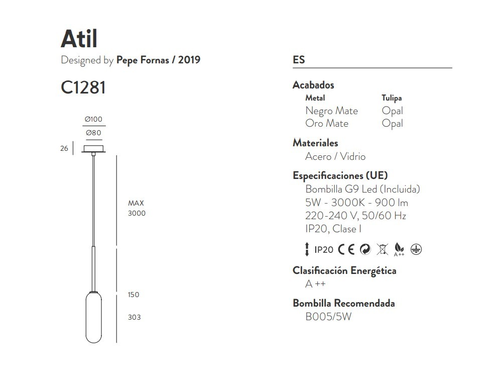 Lámpara de techo Atil Aromas del Campo - 4