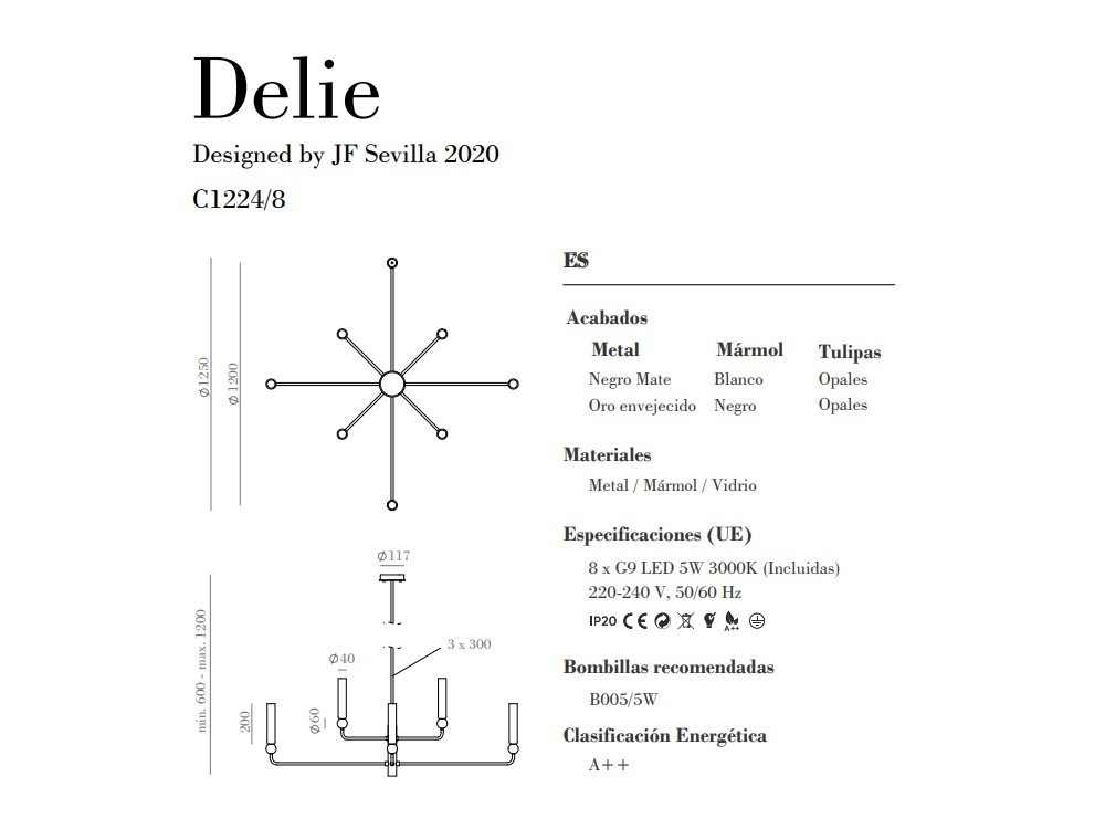 Lámpara de techo Delie Multi Aromas del Campo - 9