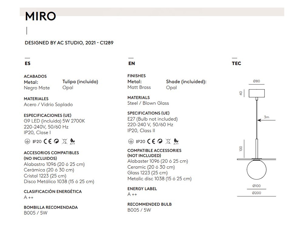 Lámpara de techo Miro Aromas del Campo - 14