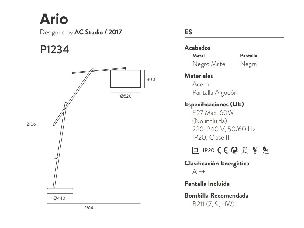 Lámpara de pie Ario Aromas del Campo - 5