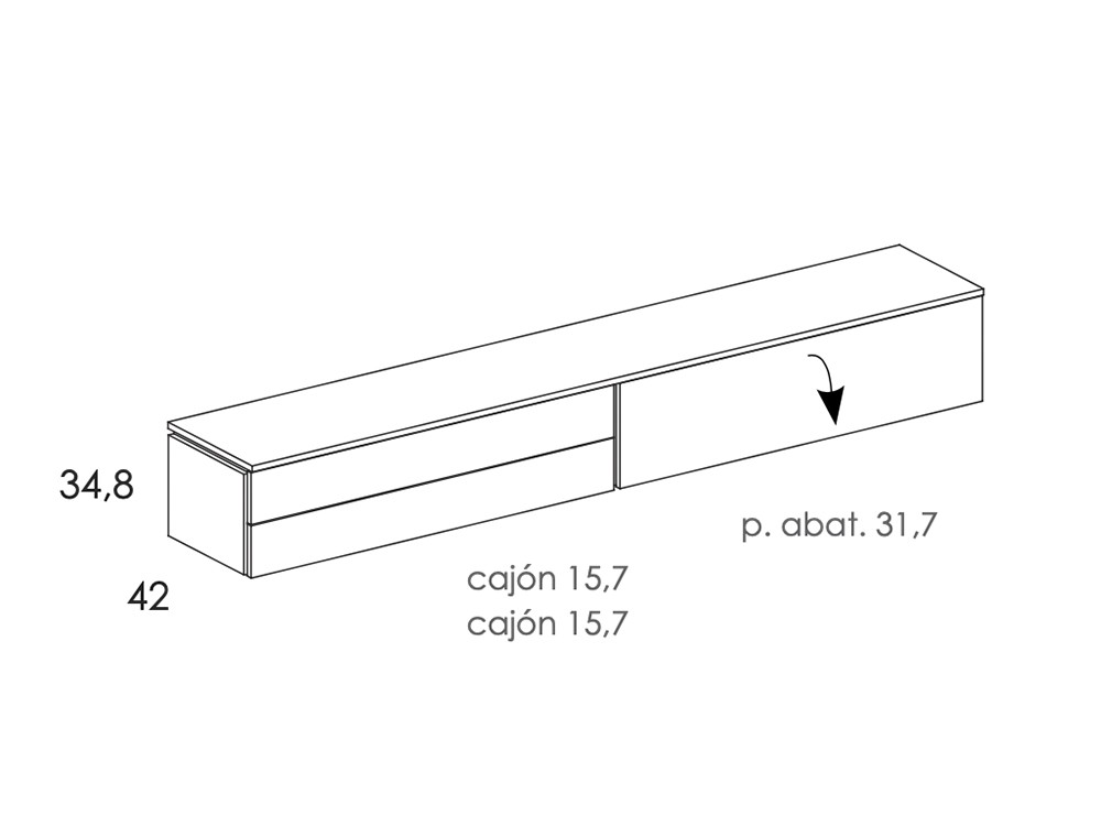 Mueble para tv en acabado storm Muss Tegar Mobel - 7