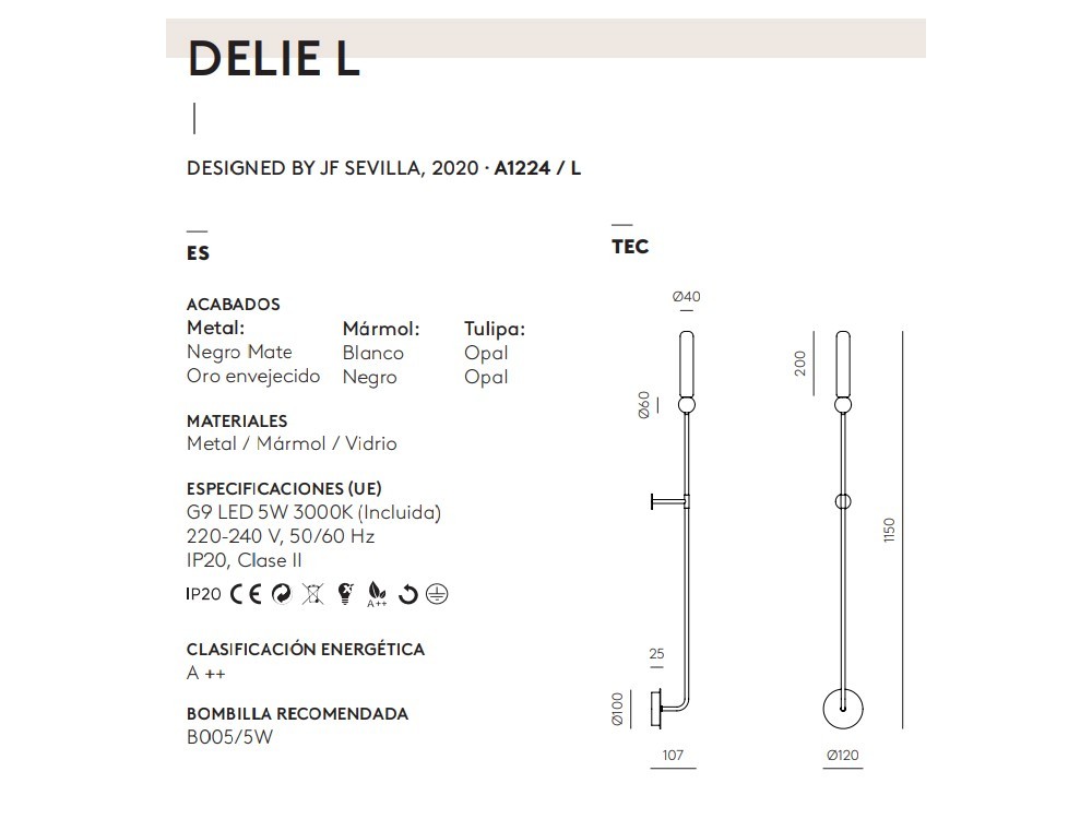 Lámpara de pared Delie-L Aromas del Campo - 5