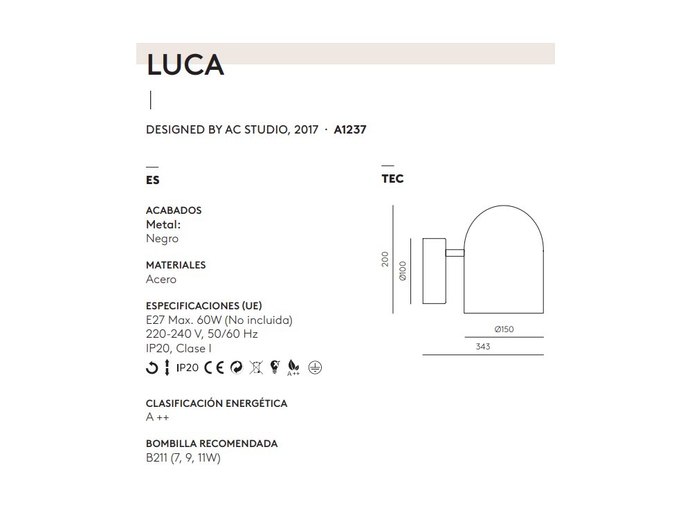 Lámpara de pared Luca Aromas del Campo - 3